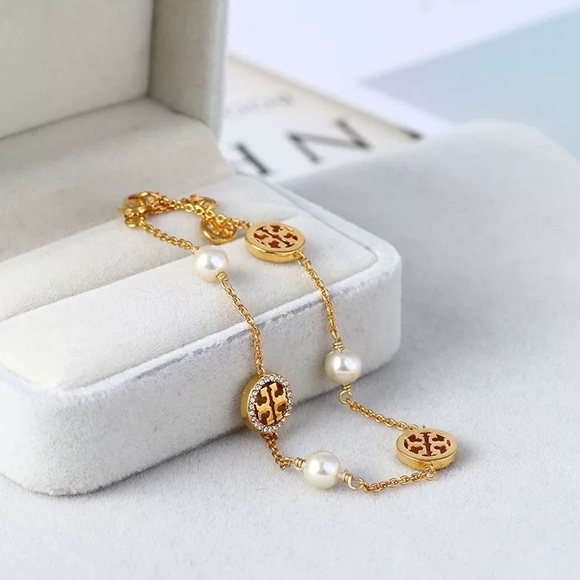 Tory Burch Gold Gemstones Circle Bracelet - Picture 4 of 16